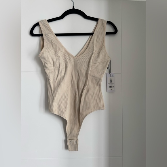 Dynamite Cream Ribbed Bodysuit - Picture 2 of 2